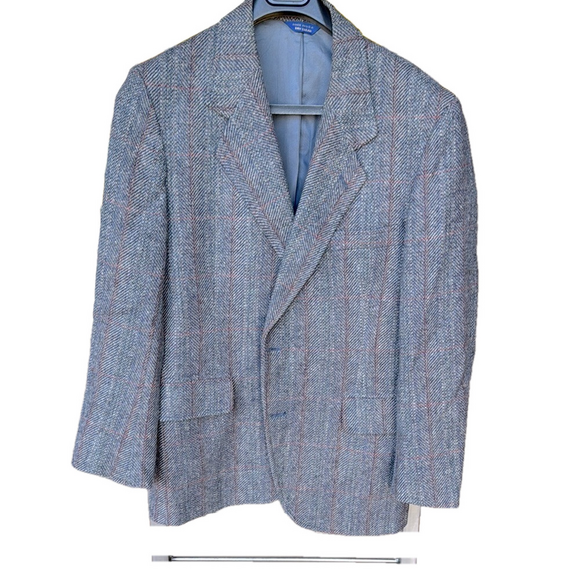 Pendleton Blue and Maroon Patterned Wool Blazer Size 42